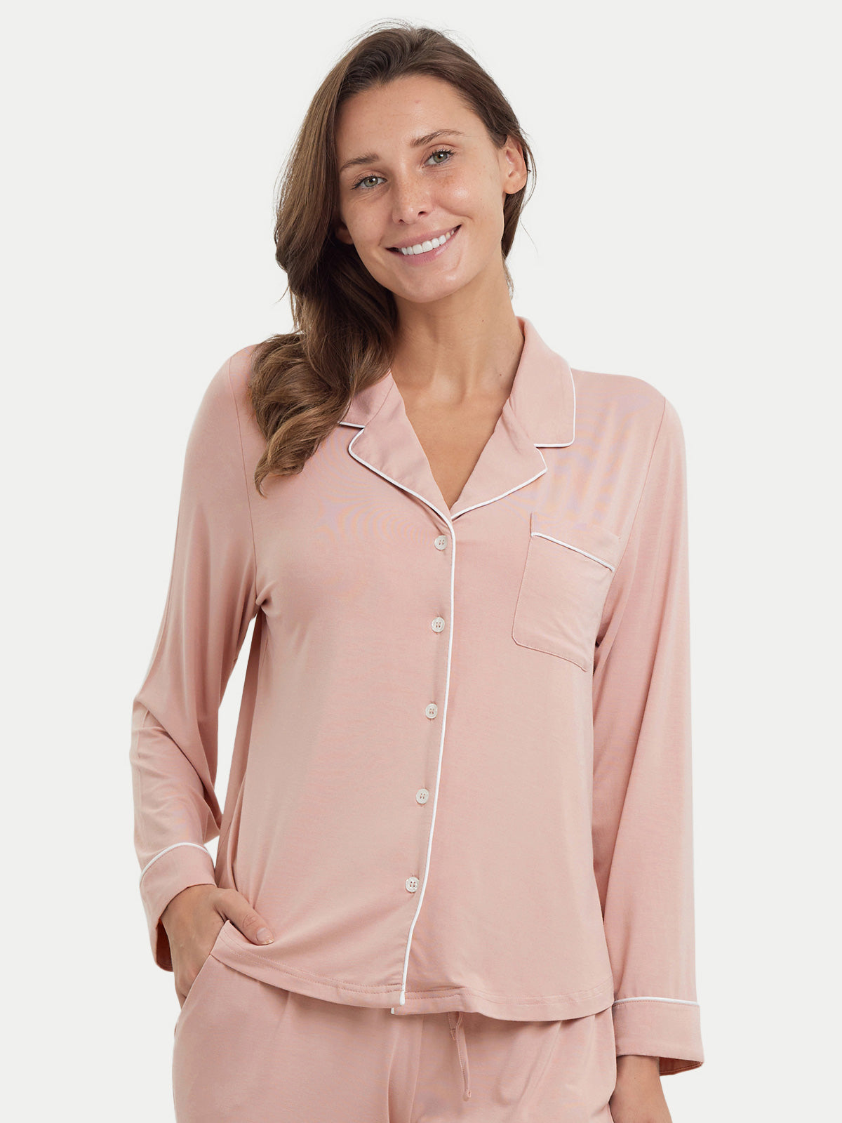 T.VSP_3585 Long Sleeve Bamboo Pajama Shirt - Image 1